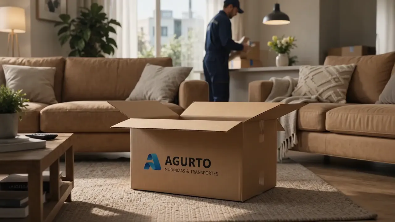 Camión de Mudanzas Agurto en movimiento
